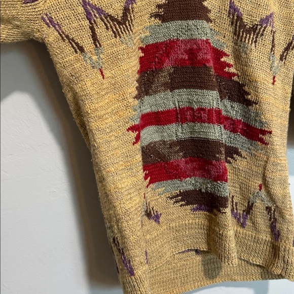 Ralph Lauren Gold and Brown linen, cotton and silk blend  V-Neck Sweater - Picture 2 of 9